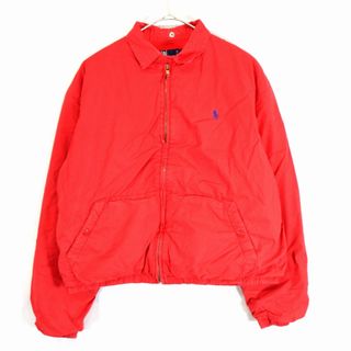 ポロラルフローレン(POLO RALPH LAUREN)のPolo by Ralph Lauren ポロバイラルフローレン スイングトップ 防寒 裏地アクリル混 レッド (レディース S) 中古 古着 O2129(その他)