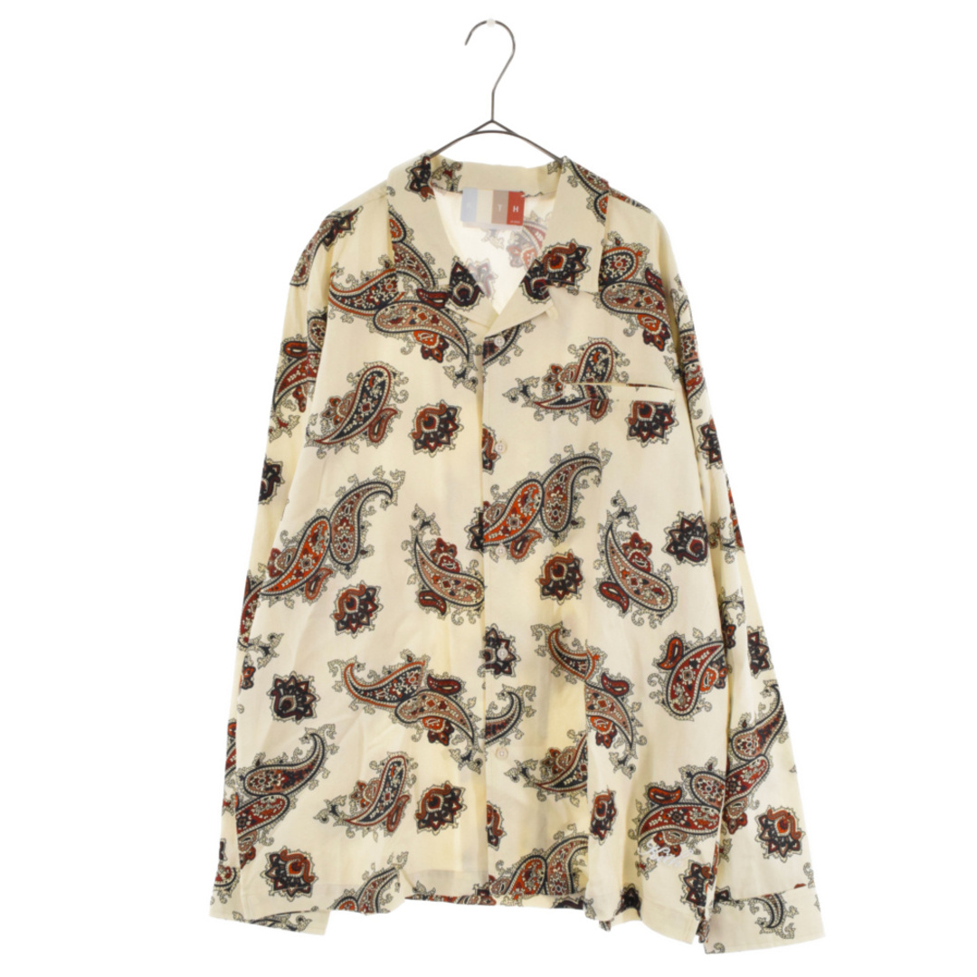 KITH キス 22SS Printed L/S Thompson Camp Collar Shirt ペイズリープリント シルク長袖シャツ ベージュ