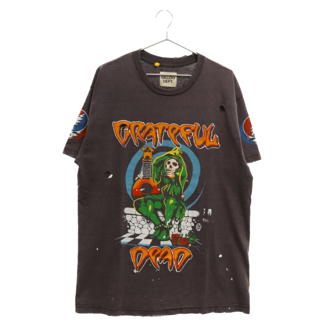 GALLERY DEPT. ギャラリーデプト 22SS Grateful Dead Tee goat限定 グレイトフル デッド グラフィックプリント ダメージ加工 半袖Tシャツ グレー745センチ身幅