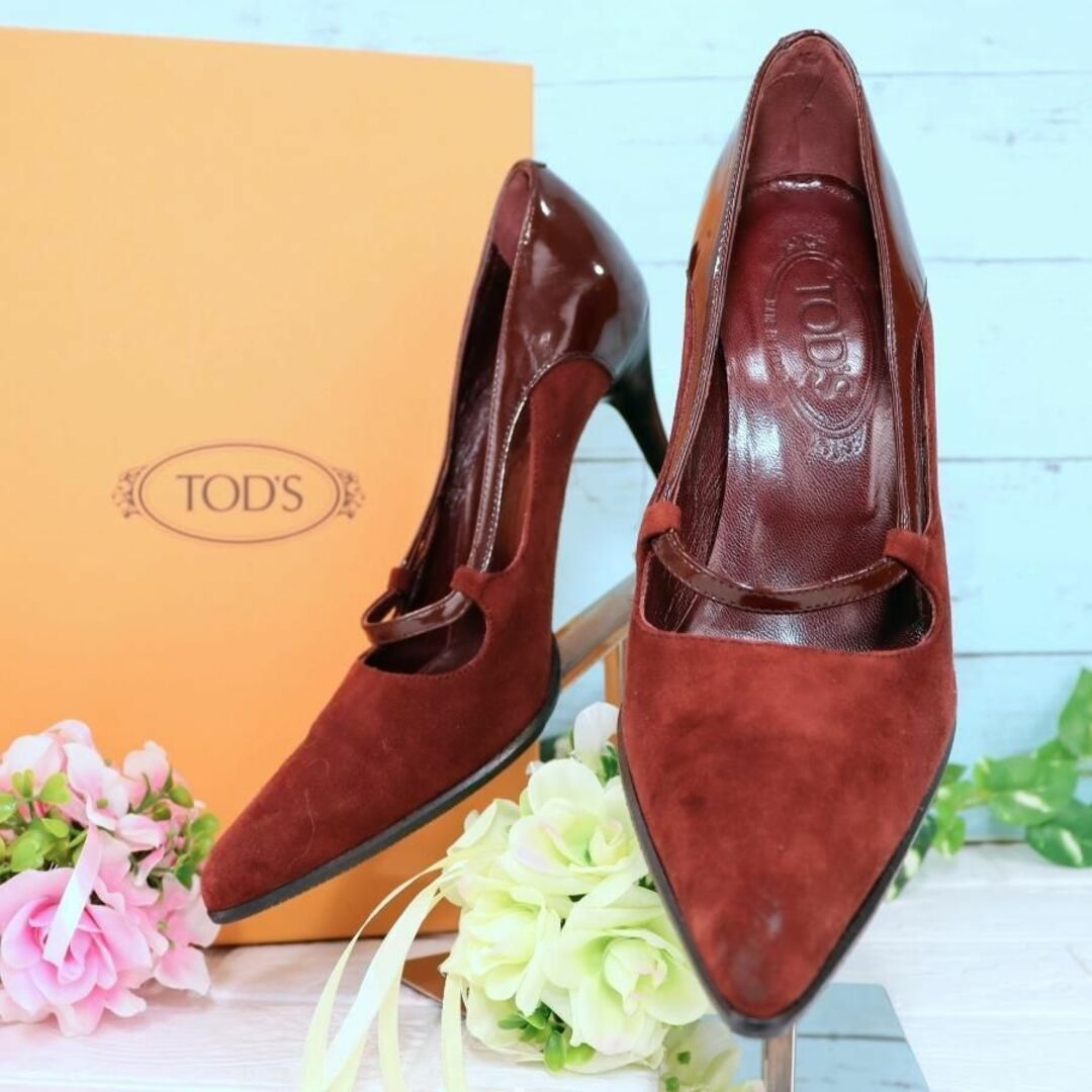 Tod´s スエードヒールパンプス ポインテッドトゥ 23.0 USサイズ6-