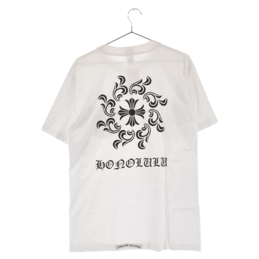 CHROME HEARTS クロムハーツ ハワイ限定 Honolulu Back Cross Tee ホノルル バッククロス  プリント半袖Tシャツカットソー ホワイト