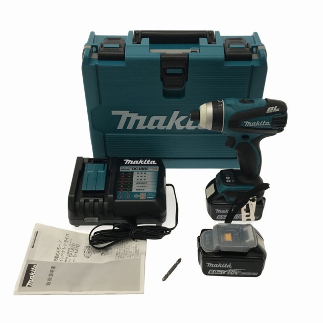 工具☆極美品☆ makita マキタ 18V 充電式4モードインパクトドライバ TP141DRGX バッテリー2個(BL1860B)付き 充電器(DC18RF)付き 78400