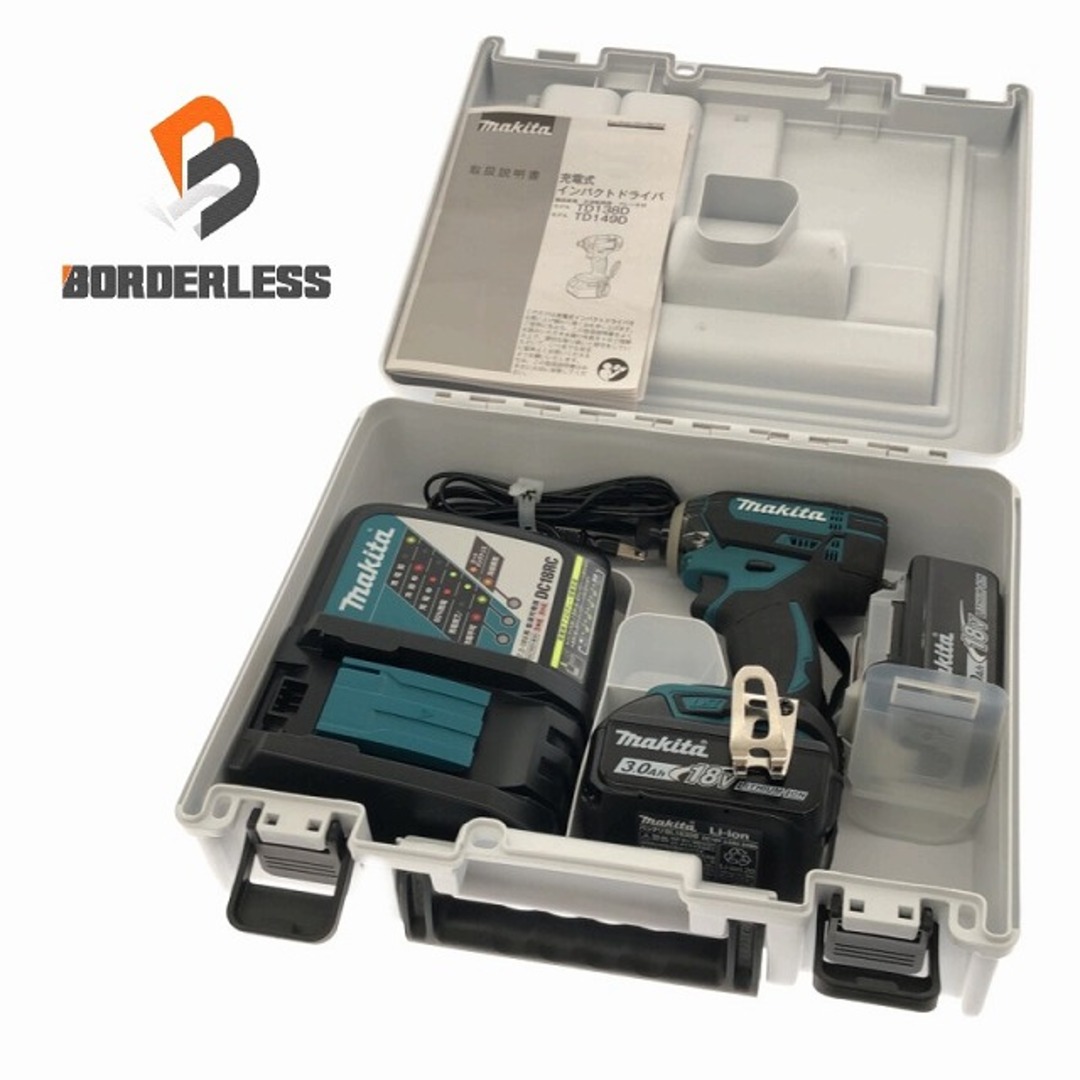 ☆極美品☆ makita マキタ 18V 充電式インパクトドライバ TD149DRFX バッテリー2個(BL1830B)付き 充電器(DC18RC)付き 78417