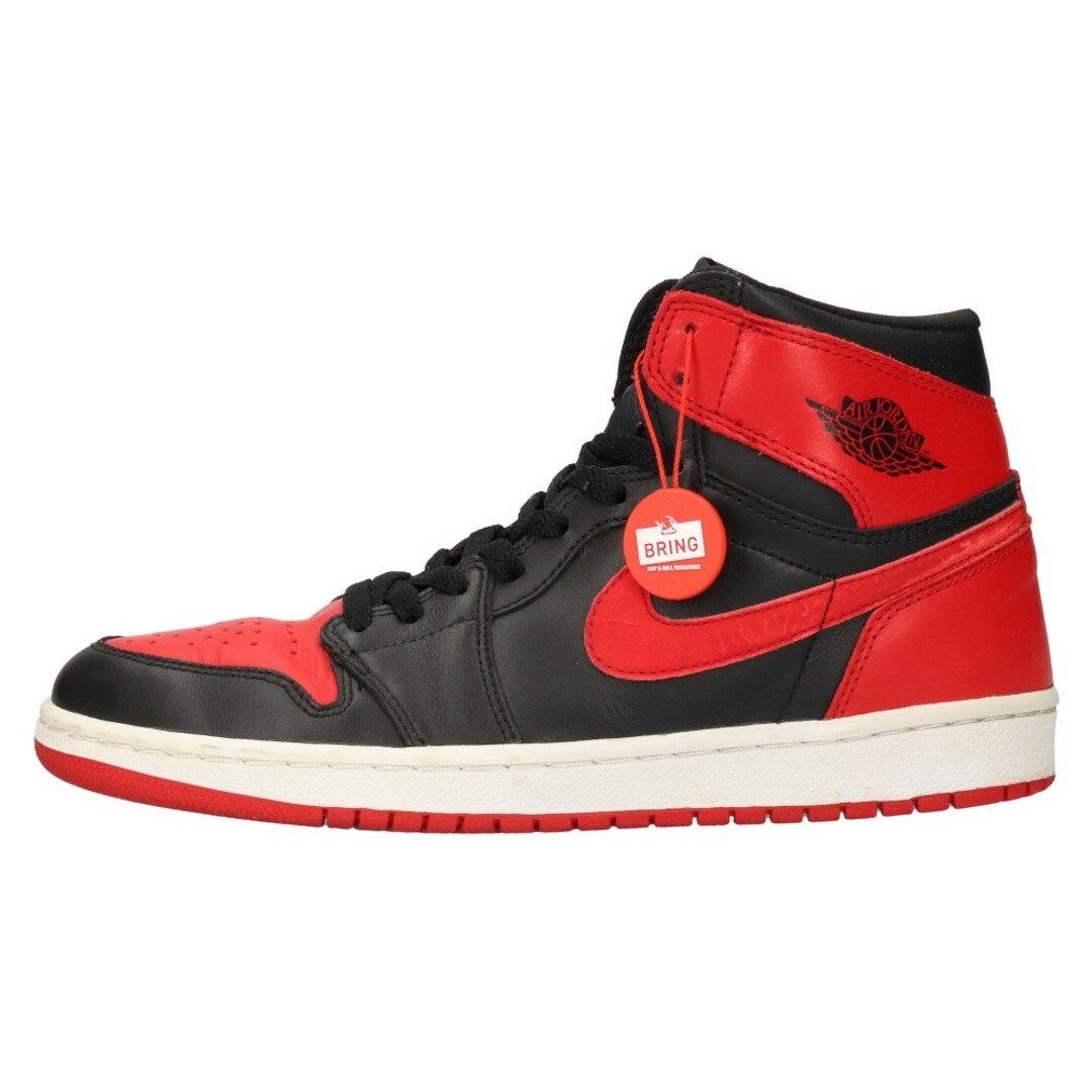 NIKE ナイキ 【観賞用】2001年製 AIR JORDAN 1 RETRO HIGH BRED 136066-061 エアジョーダン1レトロ ブレッドハイカットスニーカーシューズ US9.5/27.5cm ブラック/レッド295センチワイズ