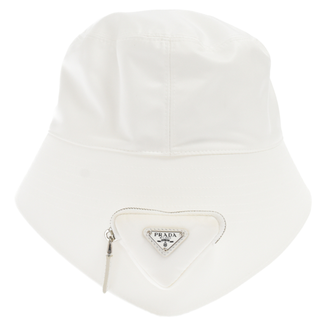 PRADA プラダ 22SS Re-Nylon Bucket Hat 2HC282 リナイロンバケットハット トライアングルロゴ アシンメトリー54センチブリム幅