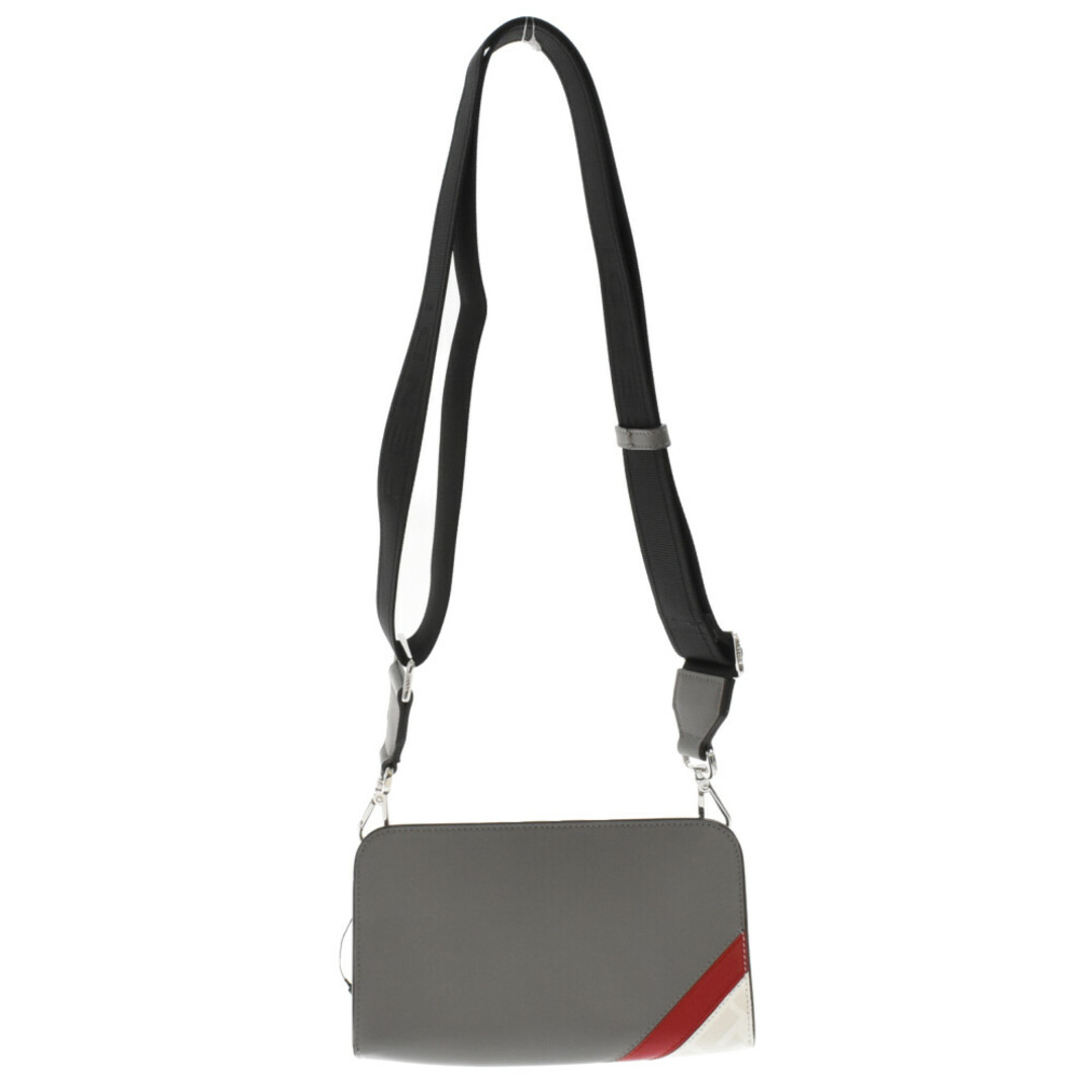 FENDI フェンディ CROSS BODY SHOULDER BAG FF 7M0346 クロスボディ FFロゴ ショルダーバッグ ウォレット グレー/ホワイト