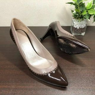 サルヴァトーレフェラガモ(Salvatore Ferragamo)のフェラガモ|ポインテッドトゥパンプス|7B|24cm|濃茶|k948(ハイヒール/パンプス)