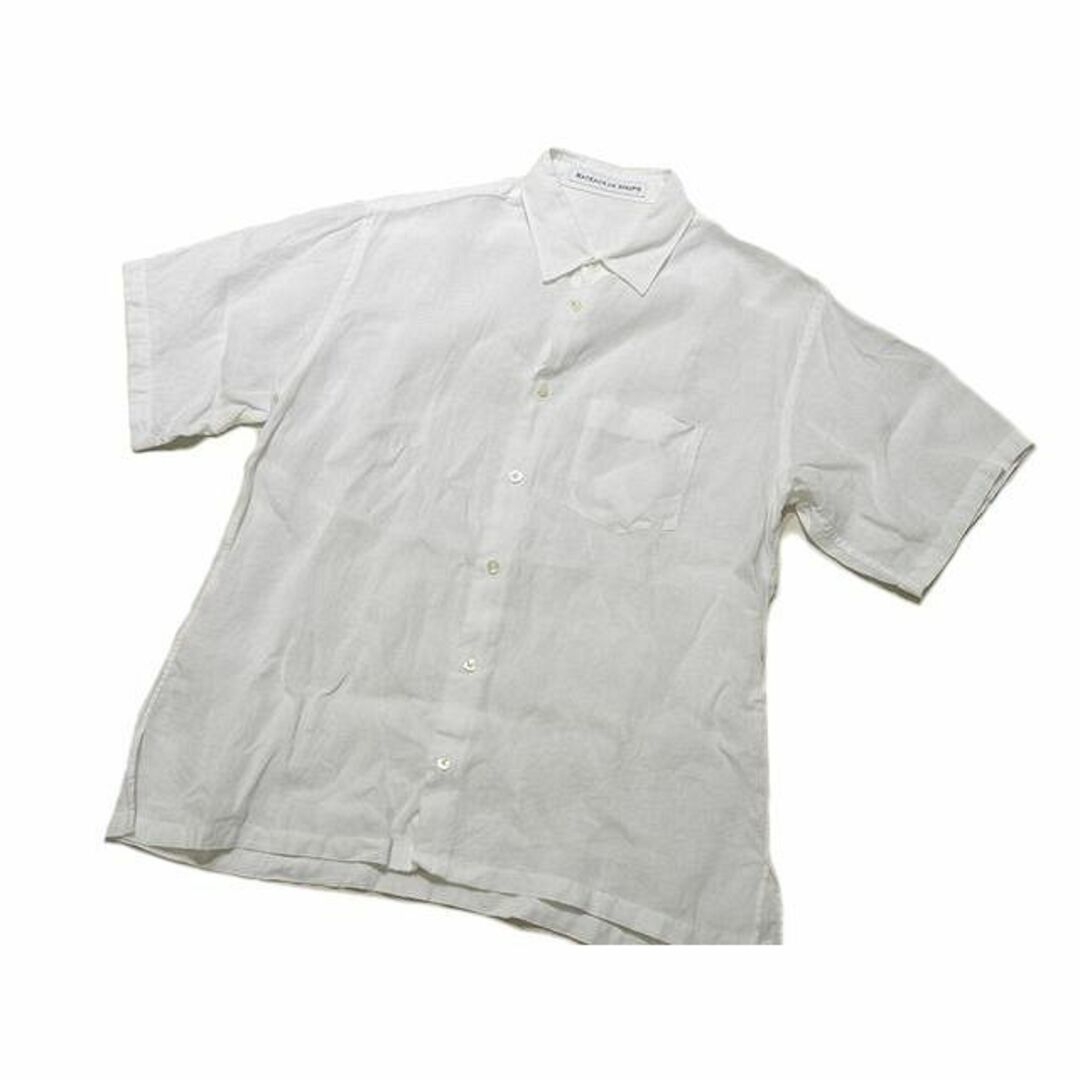 美品 B44 シップス メンズ リネン シャツ 半袖 ◇ 3 ホワイト