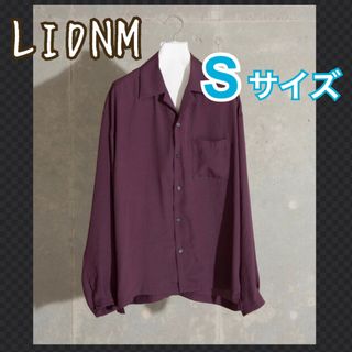 リドム(LIDNM)のリドム lidnm サテン オープンカラー シャツ S ワイン ダーク レッド(シャツ)