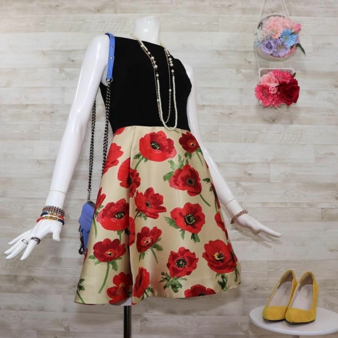 Alice+Olivia - アリスアンドオリビア ウエスト切替花柄ワンピース S