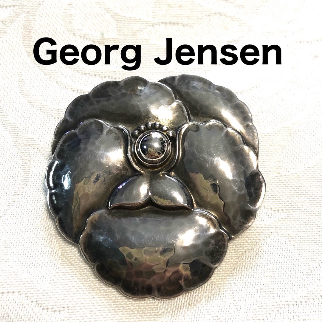 Georg Jensenパンジーのシルバーブローチ　ヴィンテージ