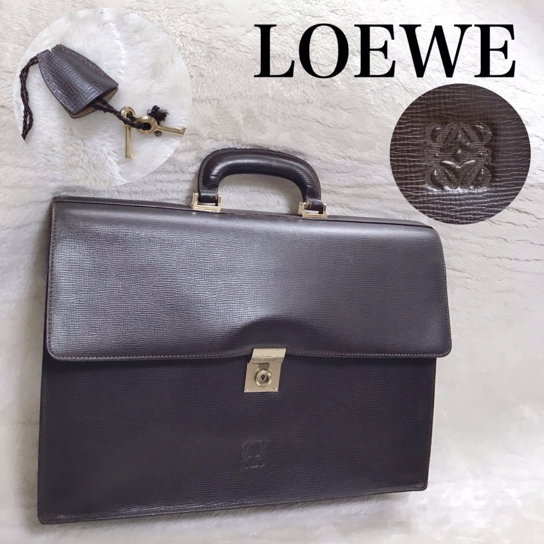 LOEWE ロエベ アナグラム ブリーフケース ビジネスバッグ オールレザー