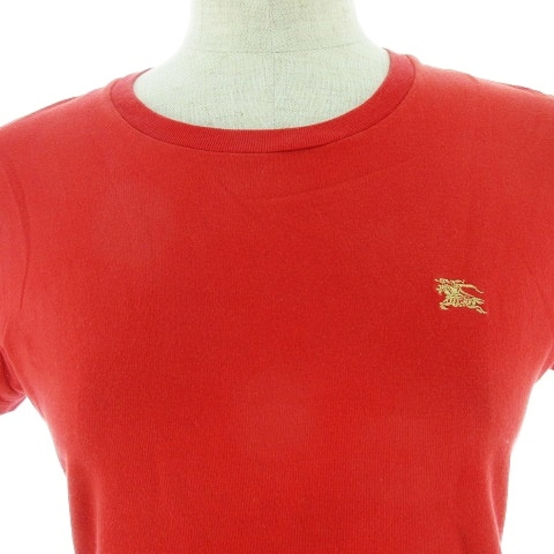 BURBERRY BLUE LABEL(バーバリーブルーレーベル)のバーバリーブルーレーベル Tシャツ カットソー 半袖 薄手 ワンポイント M 赤 レディースのトップス(Tシャツ(半袖/袖なし))の商品写真