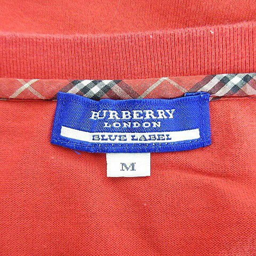 BURBERRY BLUE LABEL(バーバリーブルーレーベル)のバーバリーブルーレーベル Tシャツ カットソー 半袖 薄手 ワンポイント M 赤 レディースのトップス(Tシャツ(半袖/袖なし))の商品写真