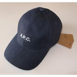 B1721/ A.P.C. ロゴ キャップ コットン キャンバス ネイビー