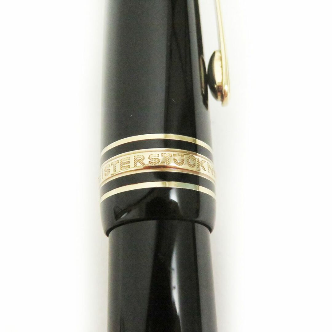 美品◆MONTBLANC モンブラン マイスターシュテュック No146 ホワイトスター ペン先14K EFニブ 万年筆 ブラック×ゴールド ドイツ製約14cm幅