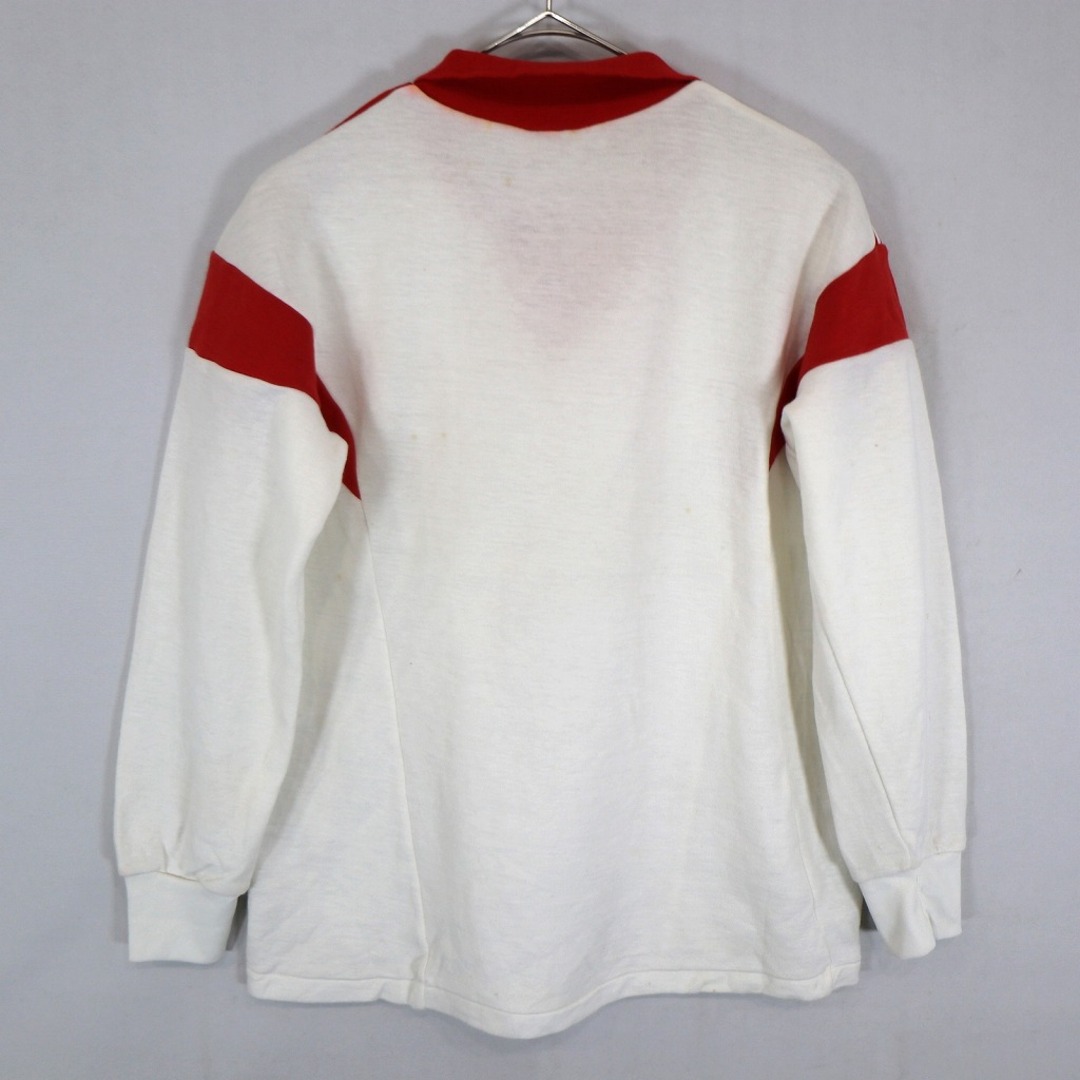 70年代 フランス製 adidas アディダス 長袖サッカーシャツ シングルステッチ トレフォイルロゴ前期 ホワイト (メンズ M)   O2152 1