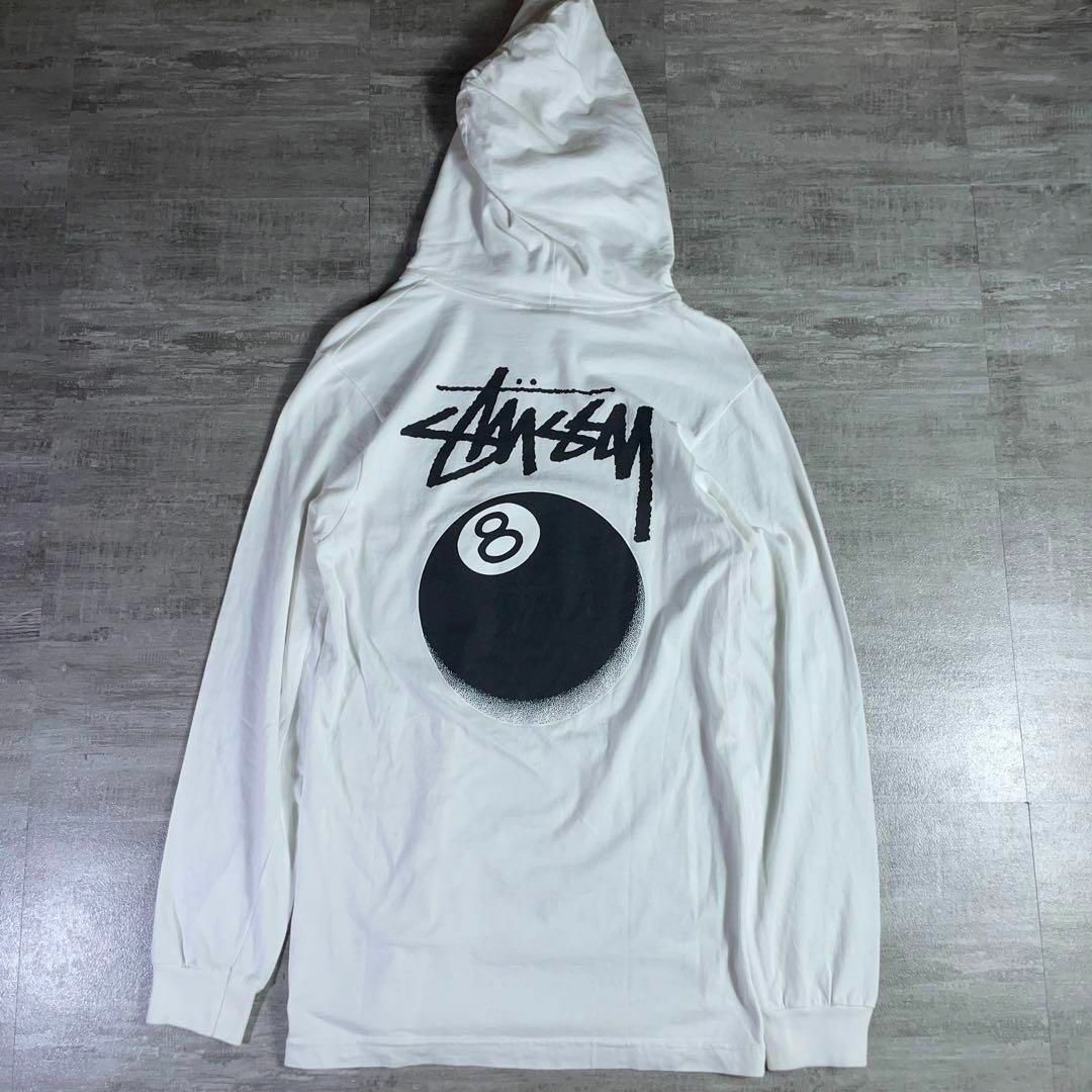 STUSSY ステューシー 8ボール パーカー S フーディー プリント 白 S | フリマアプリ ラクマ