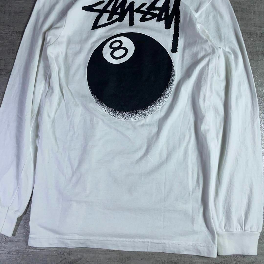 STUSSY ステューシー 8ボール パーカー S フーディー プリント 白 S