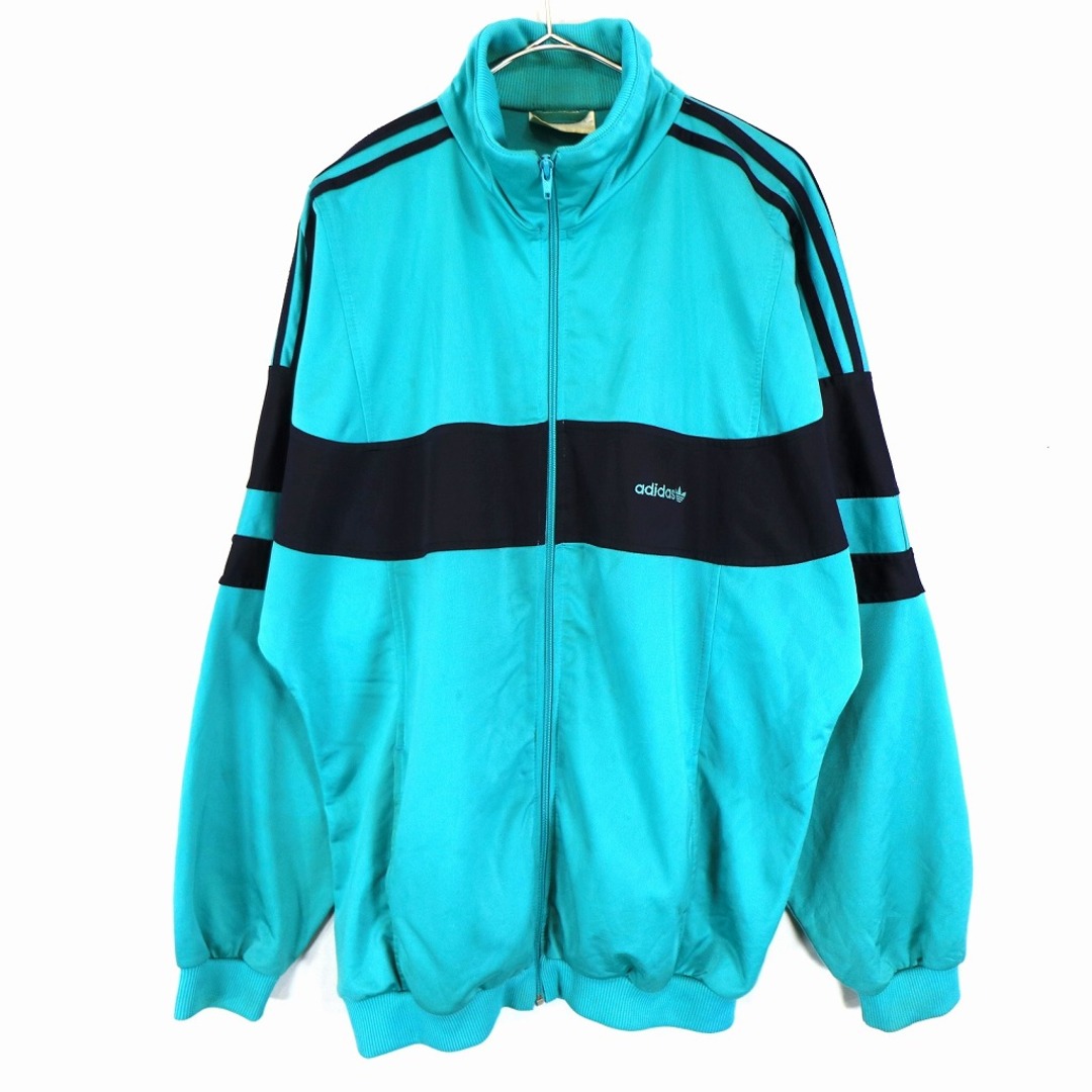 80年代 adidas アディダス トラックジャケット Y2K 万国旗タグ エメラルドグリーン (メンズ L)   O2154