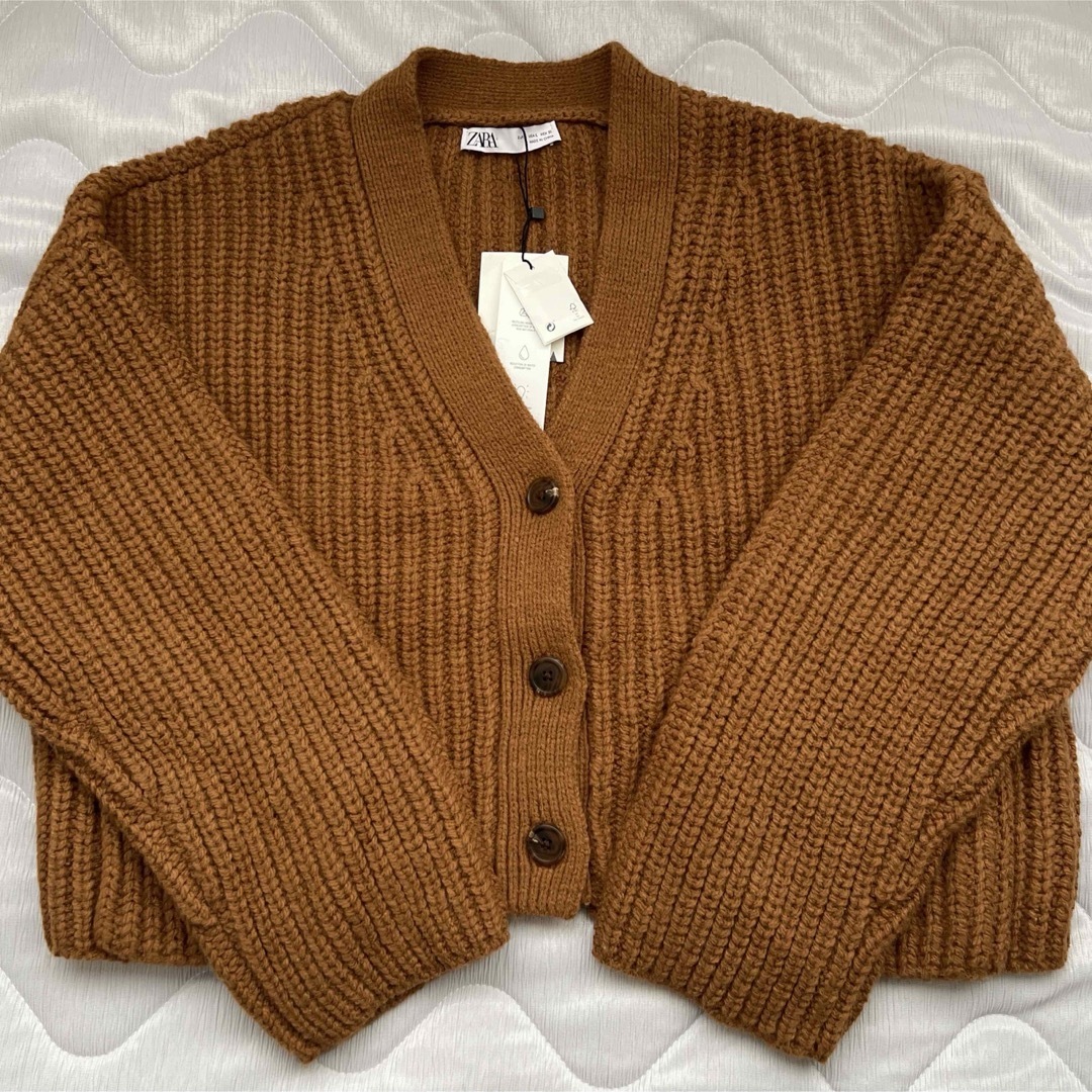 ZARA Knit  ブラウン　ニットカーディガン