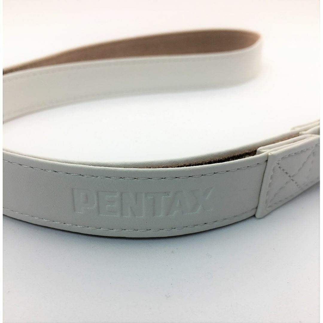 PENTAX(ペンタックス)のPENTAX 純正　白革ストラップ 幅1.9センチ 新品未使用　Q-S1等 スマホ/家電/カメラのカメラ(その他)の商品写真