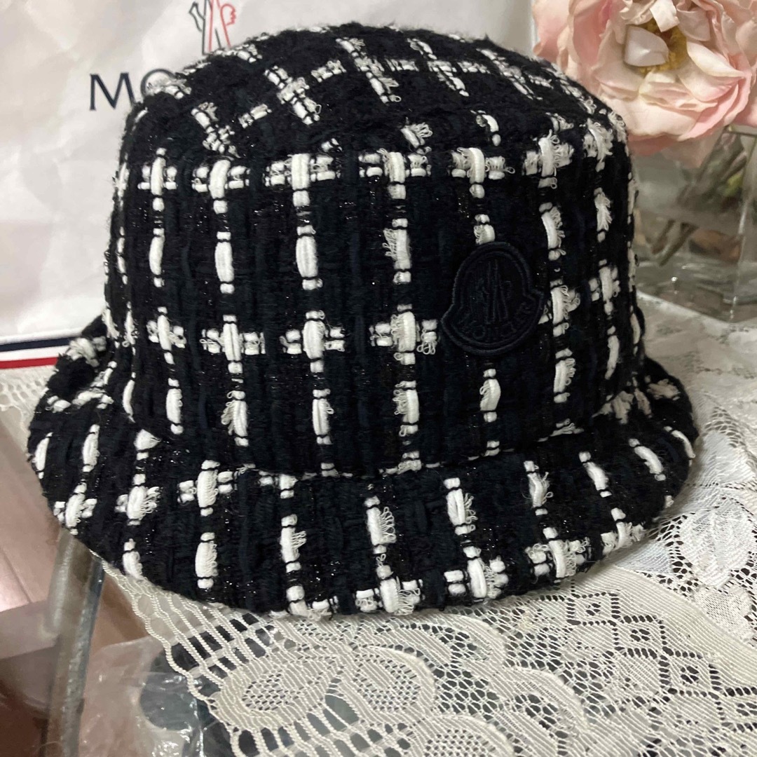 タイムセール!美品 モンクレール ツィード帽子Mサイズ - ハット