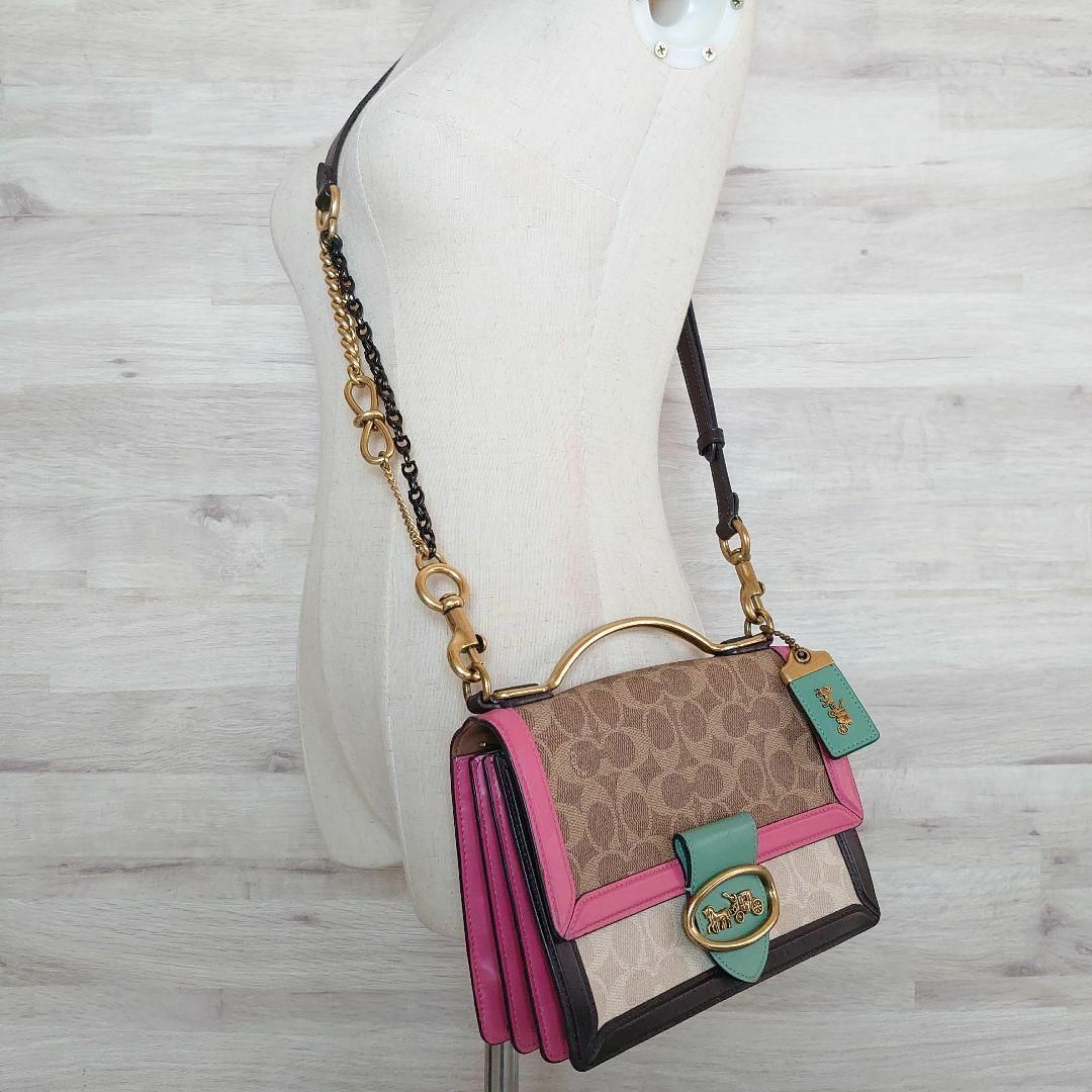 コーチ ライリー トップハンドル シグネチャー 2way ショルダーバッグ-