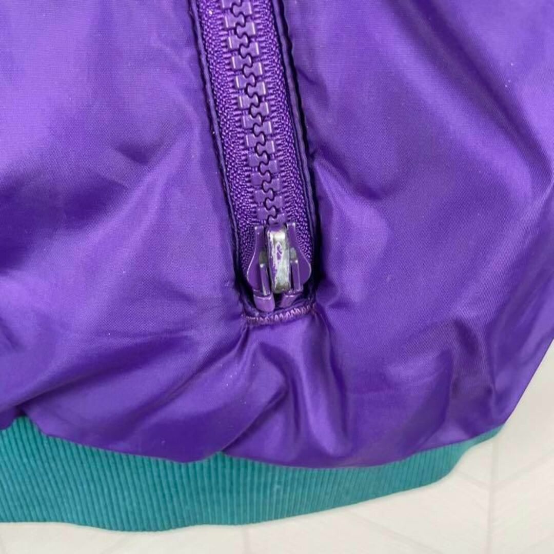 90s コロンビア リバーシブル ナイロンジャケット 中綿 オーバーサイズ 緑紫