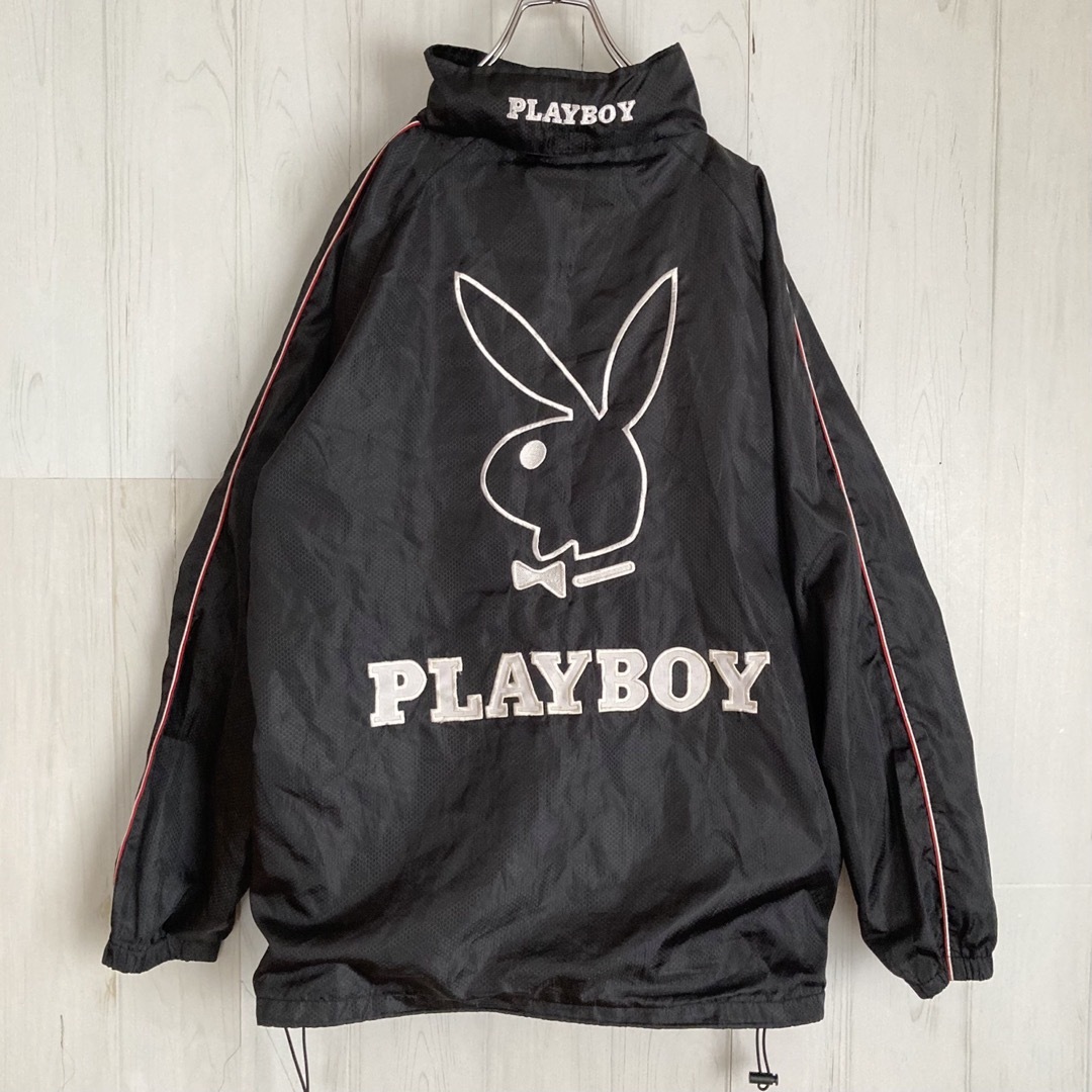 90s PLAYBOY プレイボーイ ナイロンジャケット 実寸XL