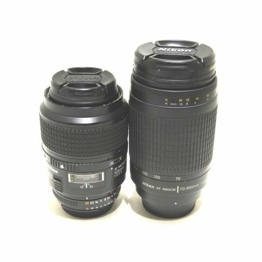 ニコン レンズ 2個セット ◇ AF NIKKOR 70-300ｍｍ 1:4-5.6 G / AF MICRO NIKKOR 105ｍｍ 1:2.8 D ▼ ズームレンズ 一眼レフ カメラ Nikon