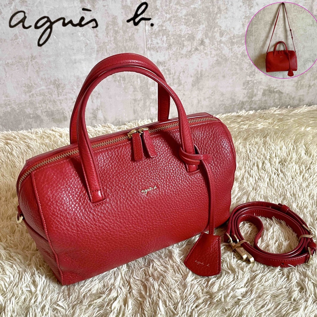 ✨️美品✨️agnes b. ハンドバッグ 2way ショルダーバッグ レッド