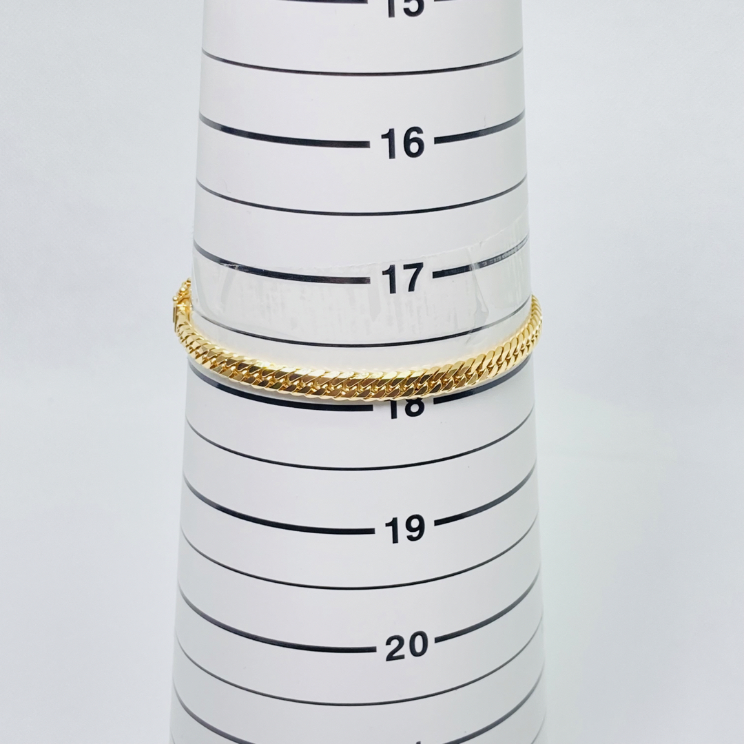 超美品 K18YG 喜平 ブレスレット 6面Wカット 18cm 11.9g