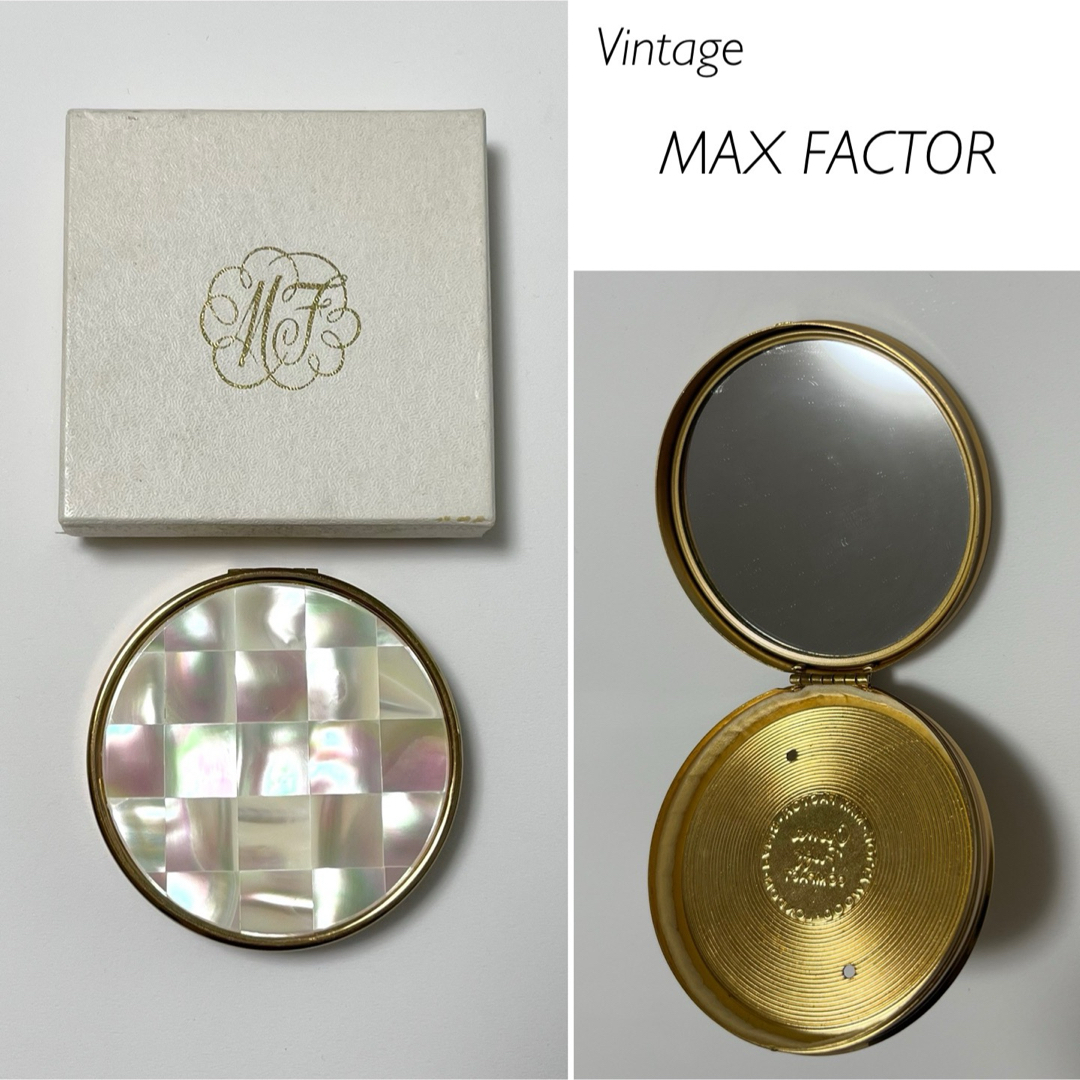 【Vintage】美品★Max Factor 螺鈿 ミラー付きコンパクト