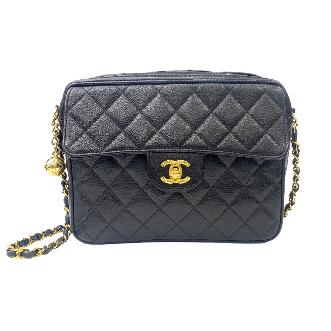 開閉式[USED/]CHANEL シャネル ショルダーバッグ 	マトラッセ チェーンショルダー ターンロック ココマーク キャビアスキン ゴールド金具  tdc-001662-4d