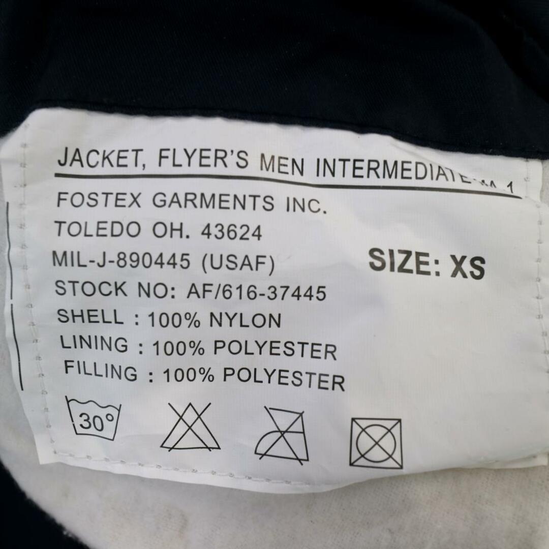 USA製 FOSTEX GARMENTS MA-1 リバーシブル ジャケット 防寒 ミリタリー 民間品 ネイビー (メンズ XS)   O2236 9