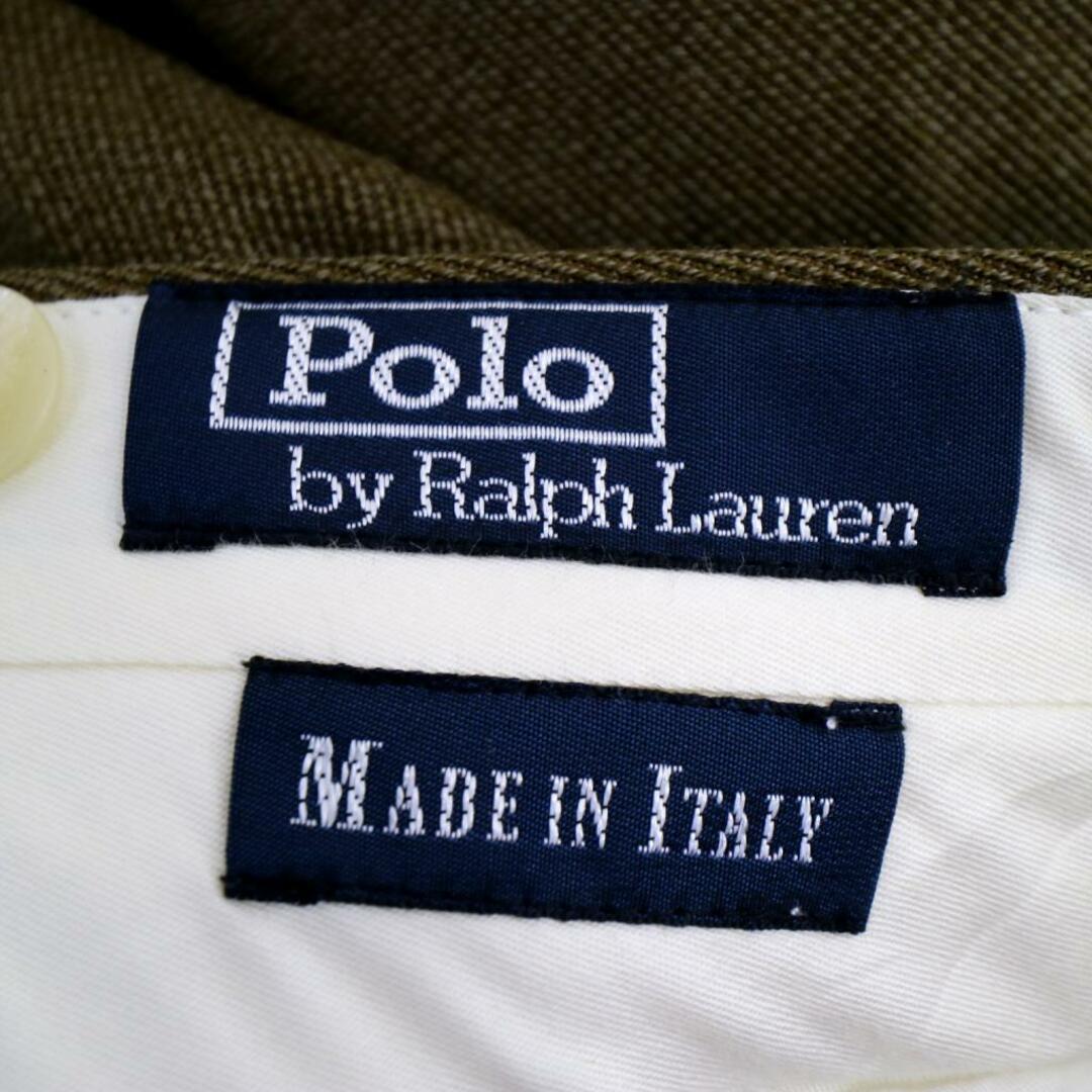 POLO RALPH LAUREN(ポロラルフローレン)のイタリア製 Polo by Ralph Lauren ポロバイラルフローレン スラックスパンツ フォーマル ライトブラウン (メンズ 36) 中古 古着 O2269 メンズのパンツ(その他)の商品写真