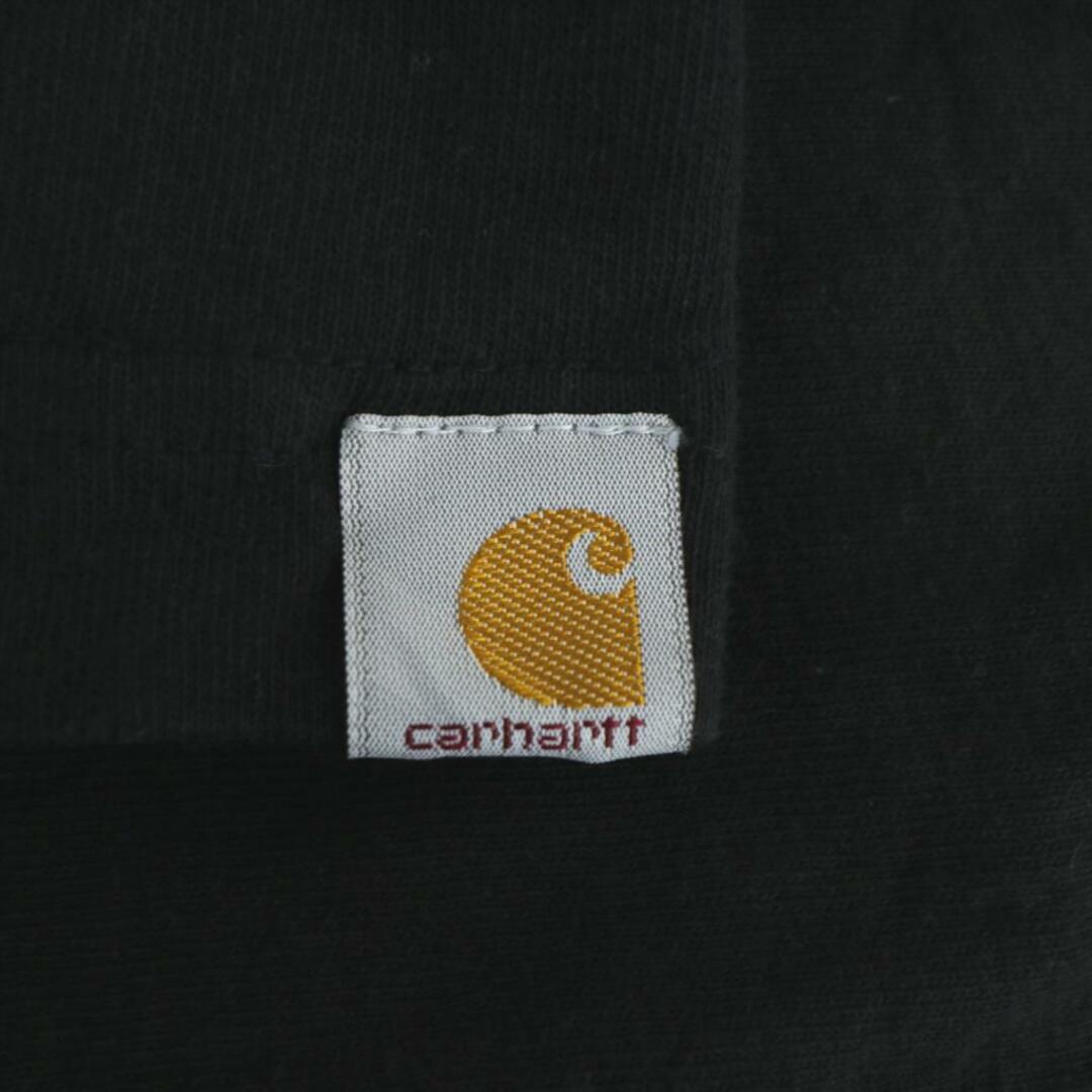 carhartt(カーハート)のCarhartt カーハート ロゴプリント半袖Ｔシャツ 刺繍 丸首 ブラック (メンズ XL) 中古 古着 O2279 メンズのトップス(Tシャツ/カットソー(半袖/袖なし))の商品写真