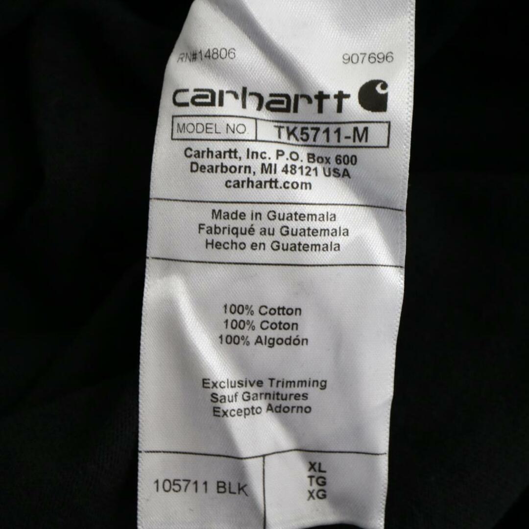 carhartt(カーハート)のCarhartt カーハート ロゴプリント半袖Ｔシャツ 刺繍 丸首 ブラック (メンズ XL) 中古 古着 O2279 メンズのトップス(Tシャツ/カットソー(半袖/袖なし))の商品写真