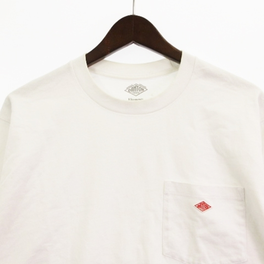 DANTON(ダントン)のダントン ポケット Tシャツ カットソー 長袖 JD-9077 白 42 メンズのトップス(Tシャツ/カットソー(七分/長袖))の商品写真