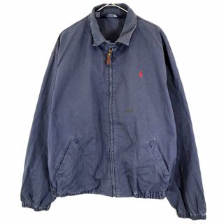 ポロラルフローレン(POLO RALPH LAUREN)のSALE///// 90年代 USA製 Polo by Ralph Lauren ポロ ラルフローレン スイングトップ ワンポイントロゴ ネイビー (メンズ XL) 中古 古着 O2288(その他)