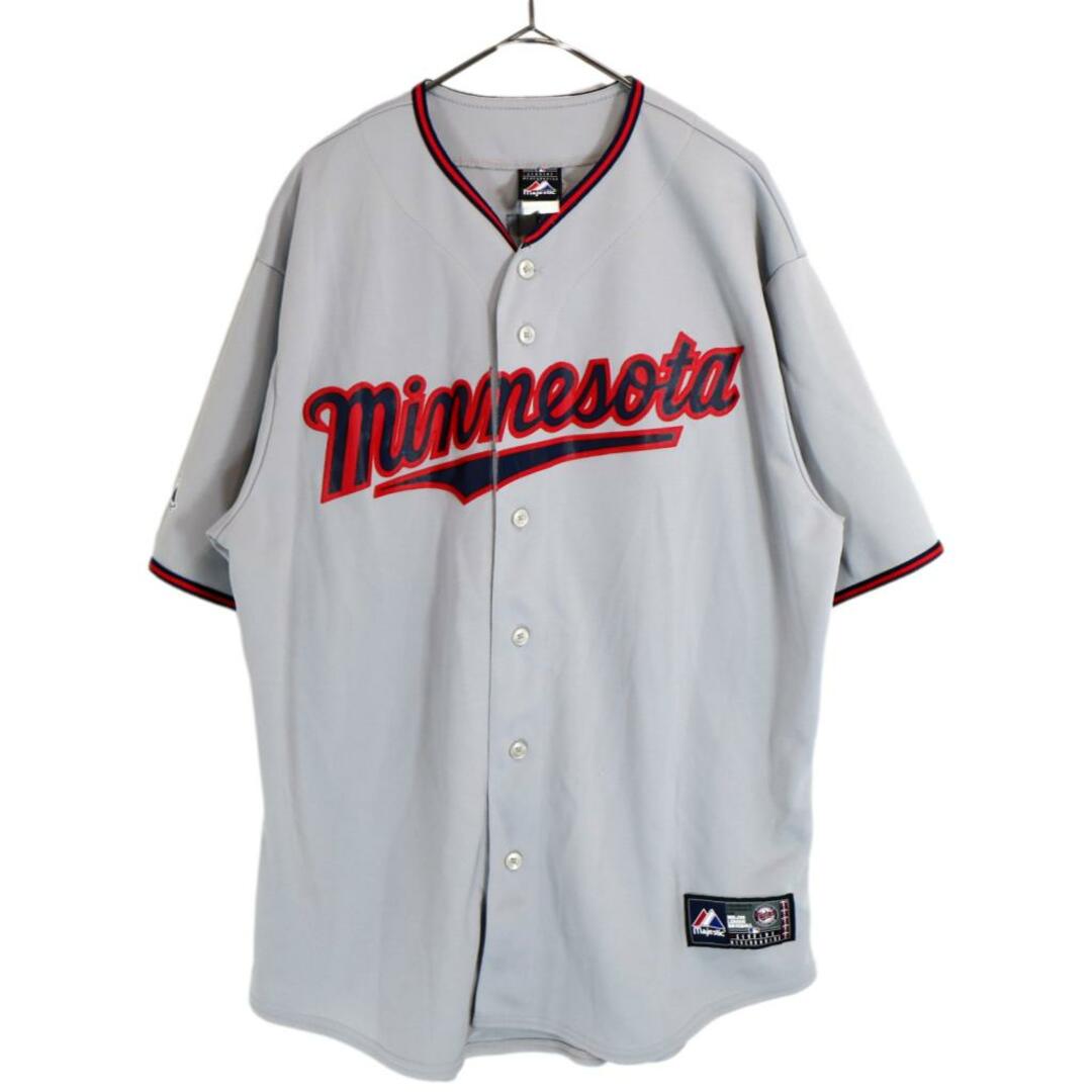 状態汚れMajestic マジェスティック MLB ミネソタ・ツインズ ゲームシャツ メジャー ジョー・マウアー グレー (メンズ XL相当)   O2326
