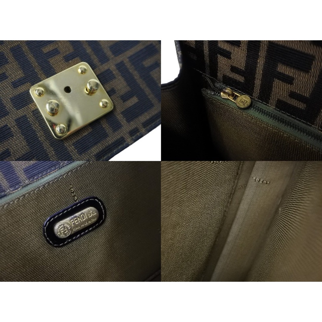 FENDI フェンディ ハンドバッグ ショルダーバッグ ズッカ柄 FF ロゴ レザー 091493308 2way ゴールド金具 美品  54361