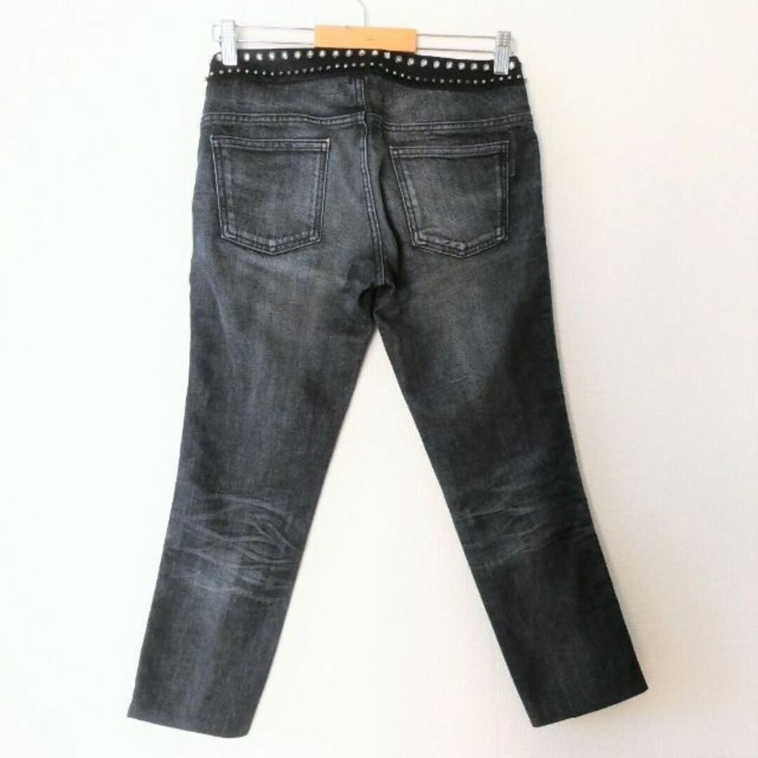 美品 グッチ スタッズ ビジュー サイドライン ストレッチ デニムパンツ