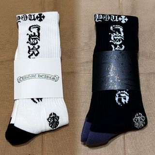 【新品未使用】CHROME HEARTS ロゴ リブ ハイソックス