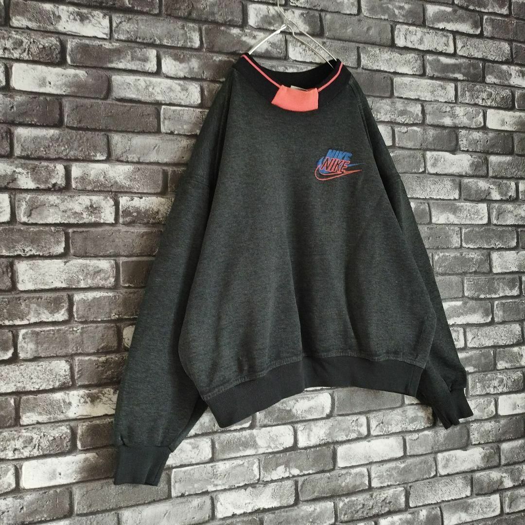 NIKE - 90s銀タグオールドナイキNIKE刺繍ワンポイントスウッシュロゴ