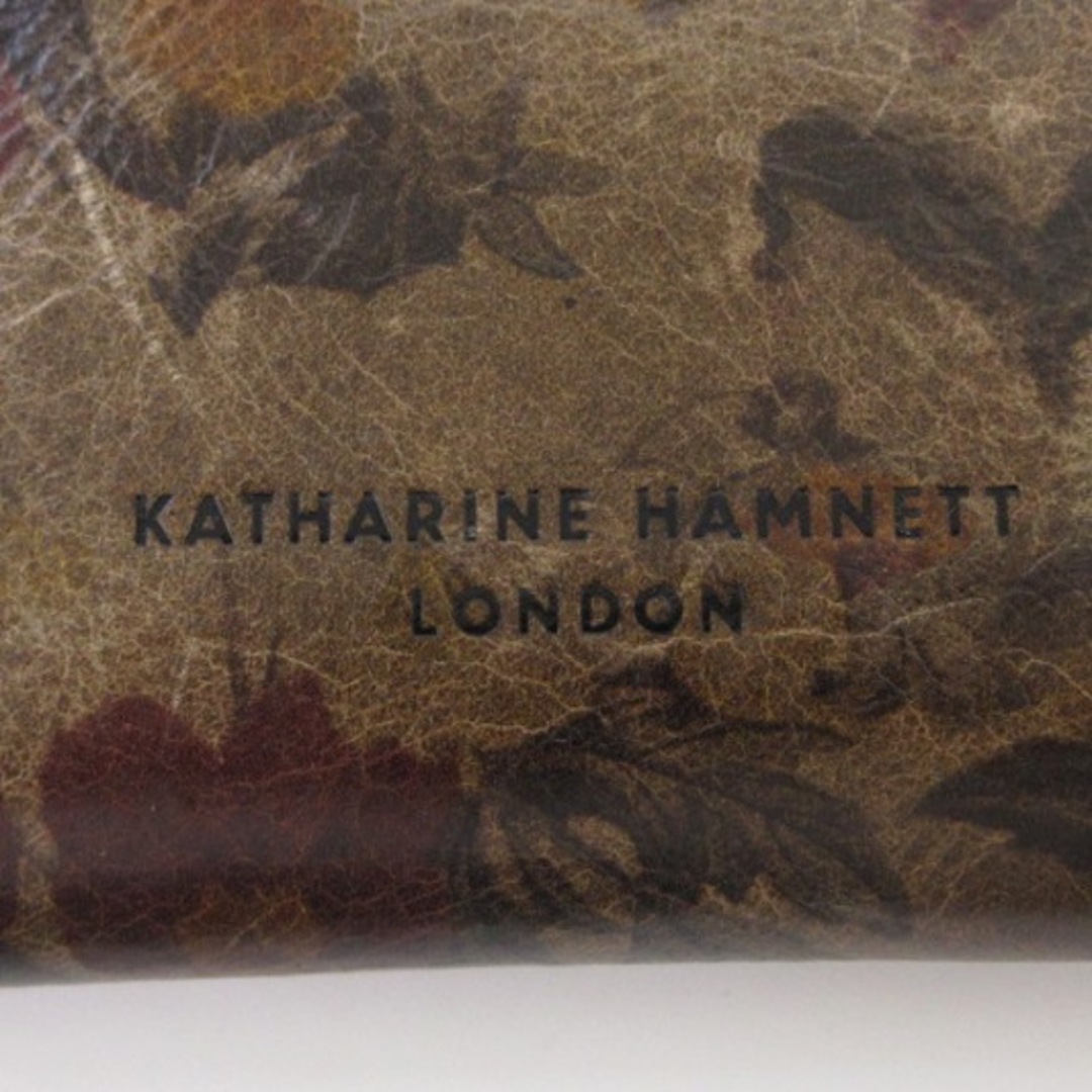 キャサリンハムネットロンドン L字ファスナー 長財布 レザー 花柄 グレー レディースのファッション小物(財布)の商品写真