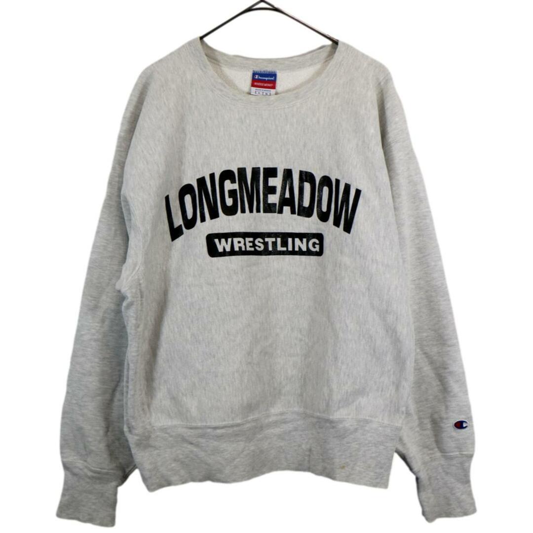 Champion チャンピオン リバースウィーブ カレッジ スウェット LONGMEADOW ロングメドー グレー (メンズ L)   O2391