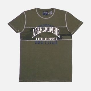 アバクロンビーアンドフィッチ(Abercrombie&Fitch)の★新品★アバクロンビー&フィッチ★カモフラ切替半袖Tシャツ (Olive/S)(Tシャツ/カットソー(半袖/袖なし))