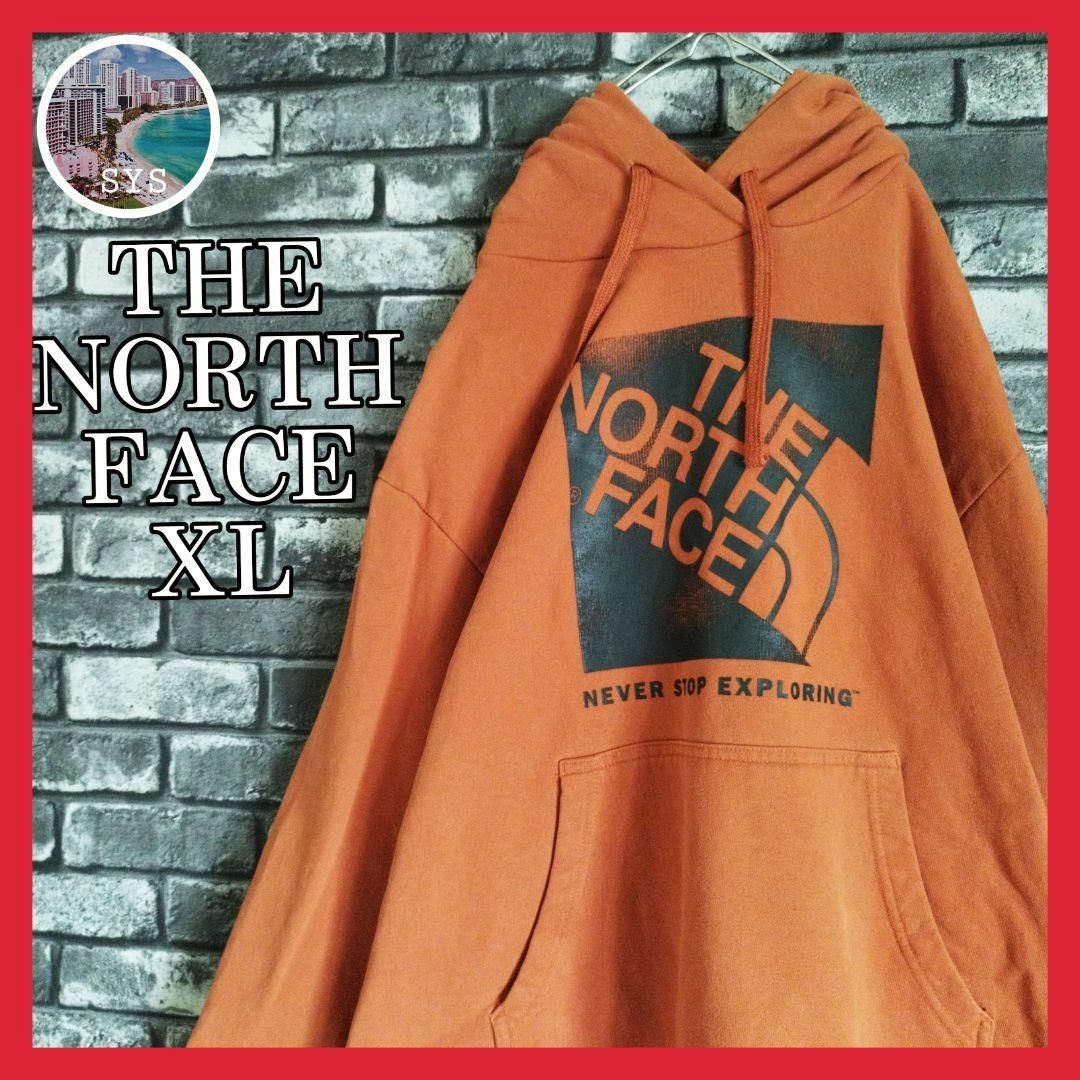 THE NORTH FACE(ザノースフェイス)のノースフェイスプルオーバーフーディーパーカースウェットトレーナーデカロゴ古着長袖 メンズのトップス(パーカー)の商品写真